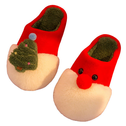 Santa and Christmas Tree Winter Slippers