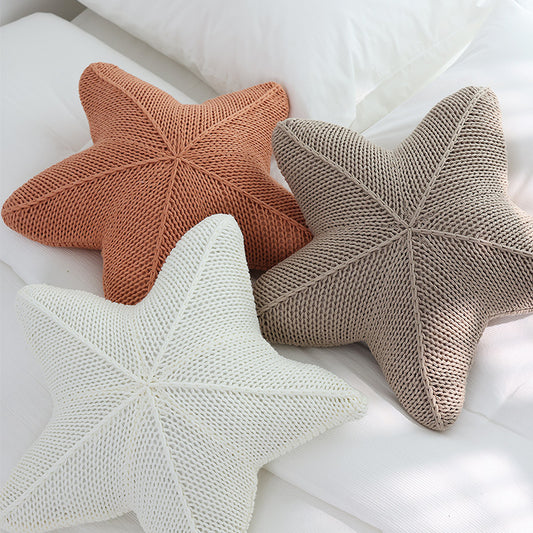  Starfish Hand-Knitted Pillow 