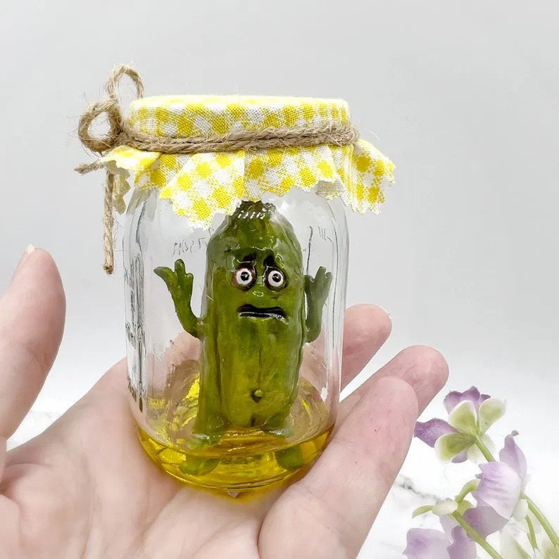  Cranky Pickle Sculpture in Jar 