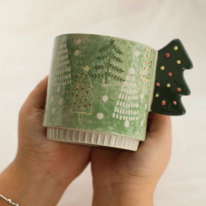  Hand-Painted Gingerbread Man Christmas Ceramic Mug 