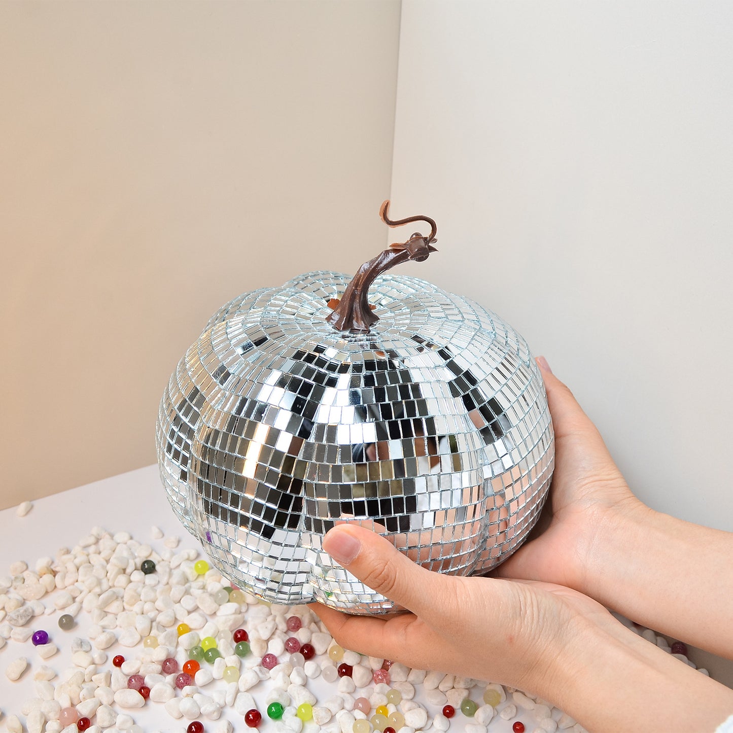  Sparkling Pumpkin Ball Decoration 