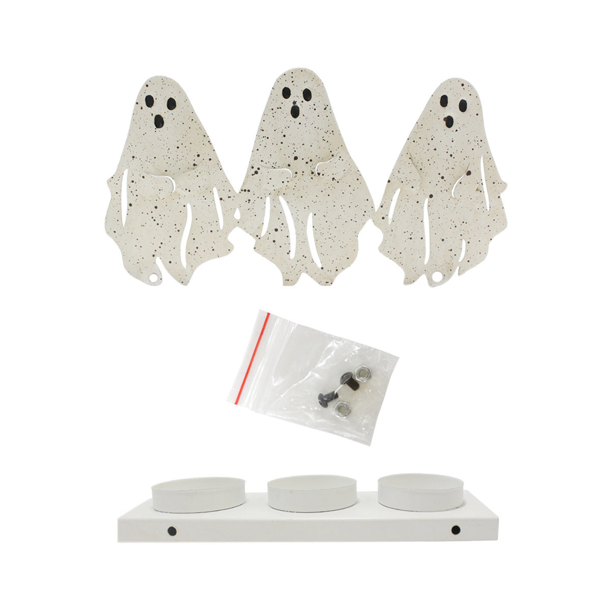  Halloween Triplet Ghosts Candlestick Holder 