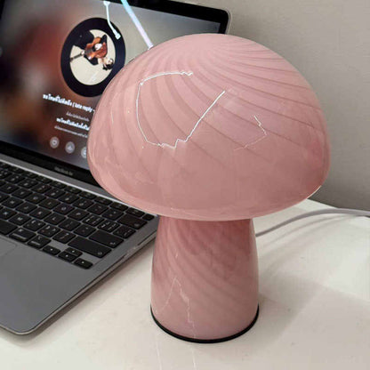  Cream Style Striped Mushroom Table Lamp 