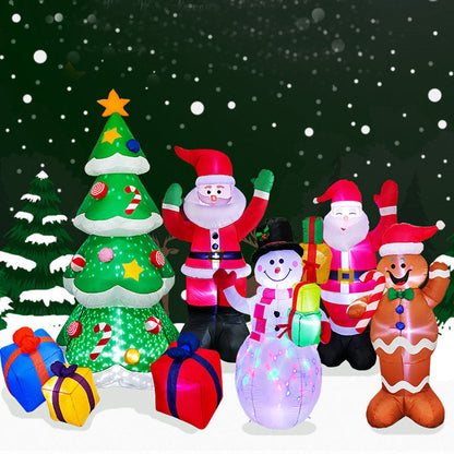Glowing Christmas LED Santa and Snowman Inflatables - patchandbagel