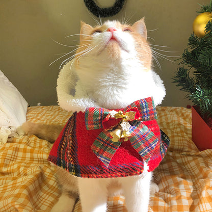 Festive Christmas Bow For Cat - patchandbagel