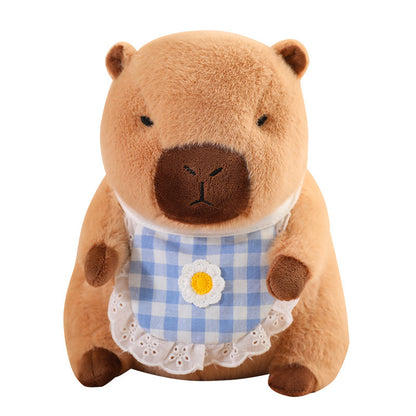 Cute Capybara in Bib Doll Plush Toy - patchandbagel