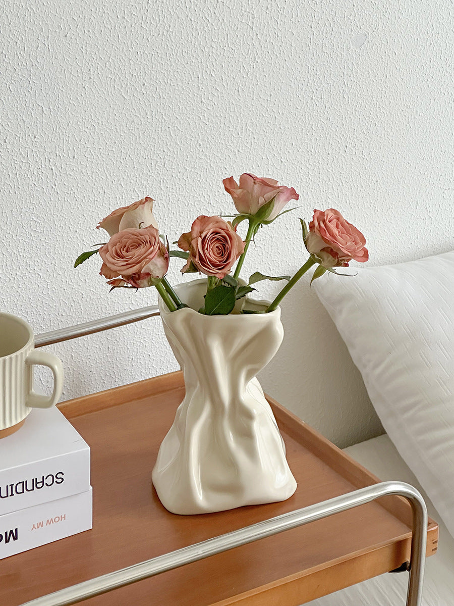  Hand Squeezed Ceramic Vase 