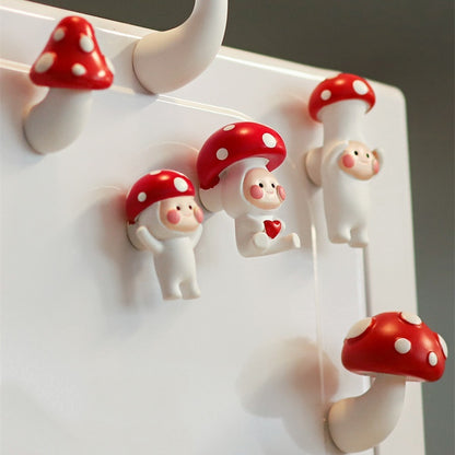  3D Cute Creative Red Mushroom Cartoon Refridgerator Magnets 