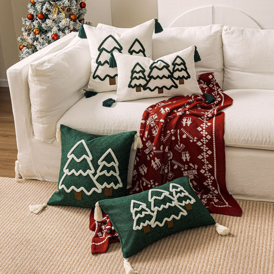  Christmas Embroidery Pillow Case 