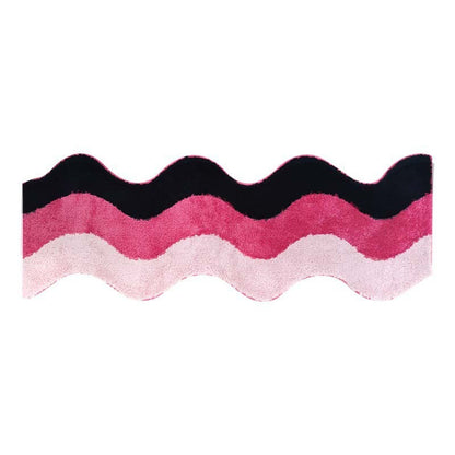  Black Pink Wave Tufted Rug 