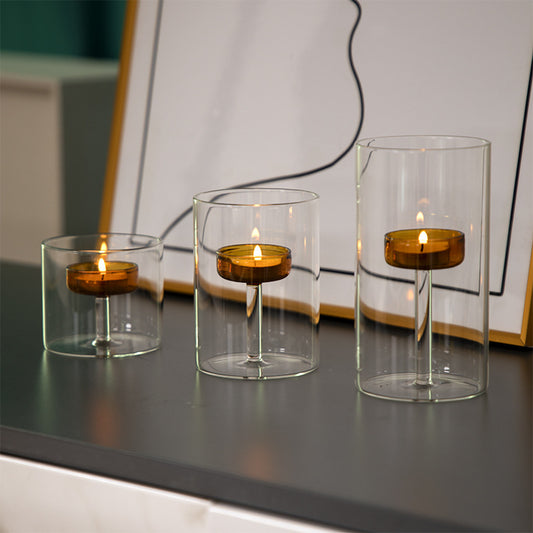 Elegant Glass Candle Holder Set 