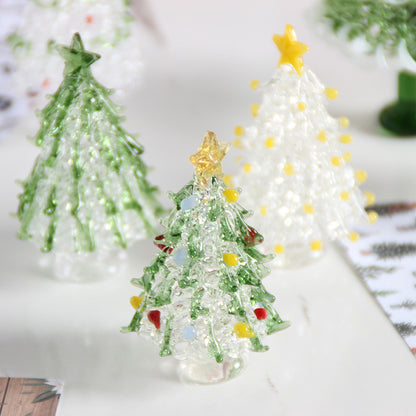  Christmas Gift Colored Glaze Christmas Tree Crafts Small Ornaments 