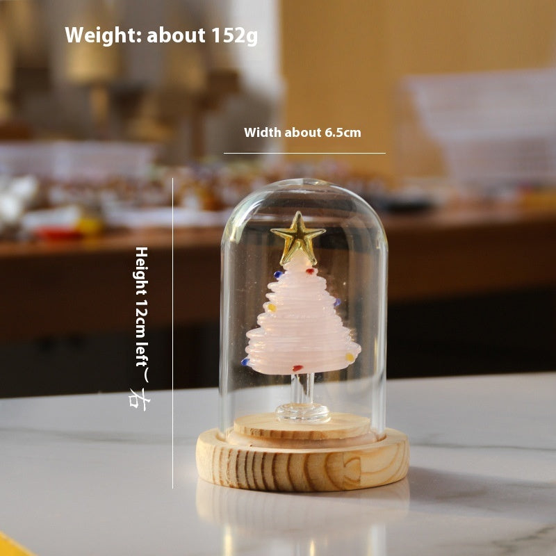  Christmas Gift Winding Wire Glass Craft Desktop Decoration Handmade Finish With Light 