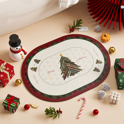  Christmas Diatom Ooze Oval Absorbent Floor Mat 