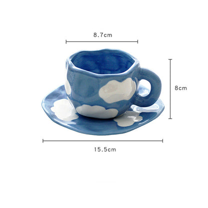  Porcelain Blue Sky Coffee Cup and Saucer Set 
