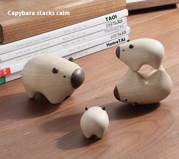  Capybara Jenga Wood Carving 