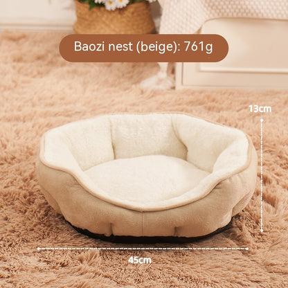 Cozy Fleece Shell Dumpling Nest for Pets - patchandbagel