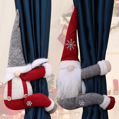 Christmas Gnome Curtain Buckle with Snowflake Hat - patchandbagel