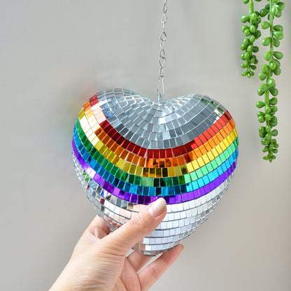  Rainbow Heart Sparkly Sequin Decor 