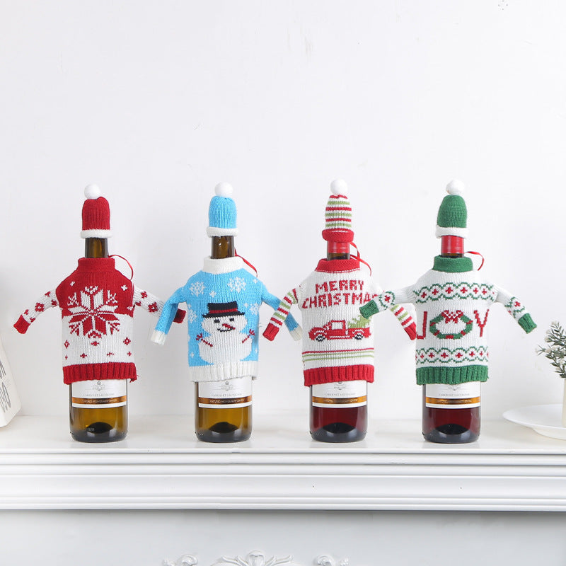  Cozy Christmas Knitted Bottle Cap 