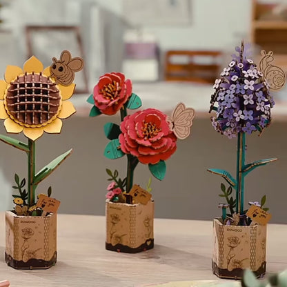 DIY Flower Bouquet Wooden Floral Jigsaw