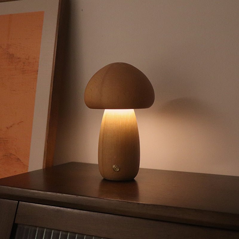  Wood Carved Mushroom Light 