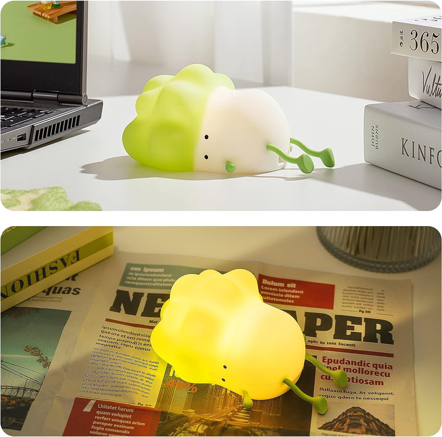 Cabbage Table Lamp and Phone Holder Decor - patchandbagel