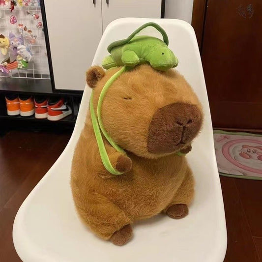  Capybara with Turtle Backpack Doll Plushie 