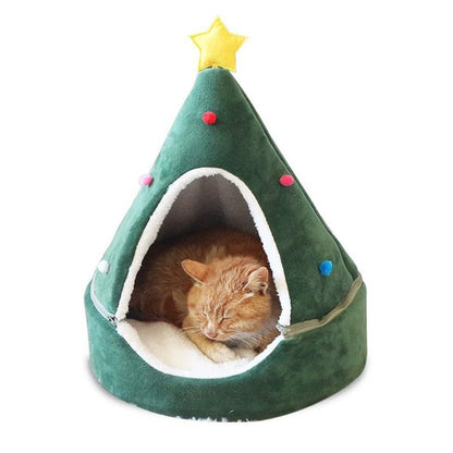 Cute Christmas Tree Winter Warm Pet Bed - patchandbagel