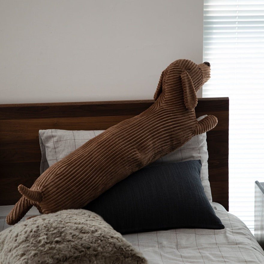 Cute Dachshund Dog Throw Pillow and Cushion Bolster - patchandbagel