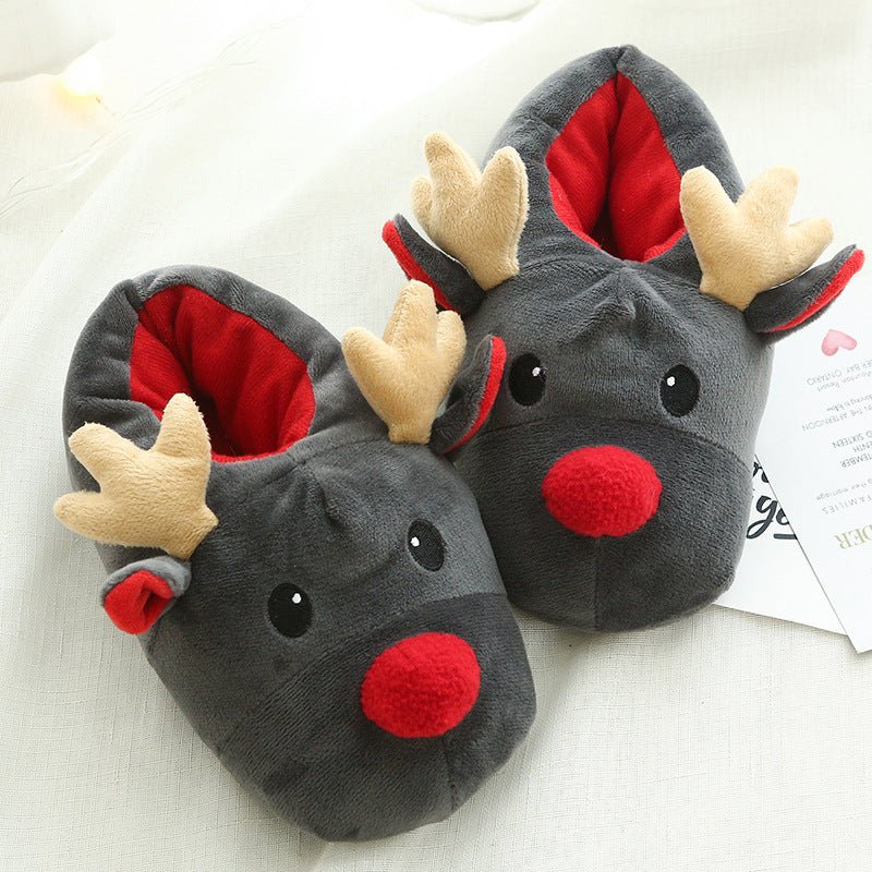 Cute Elk Christmas Shoes Home Slippers - patchandbagel