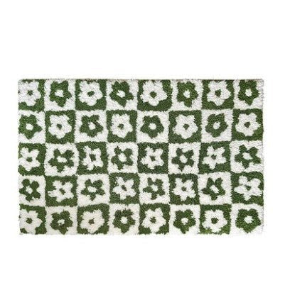 Florals Green Checkered Mat - patchandbagel