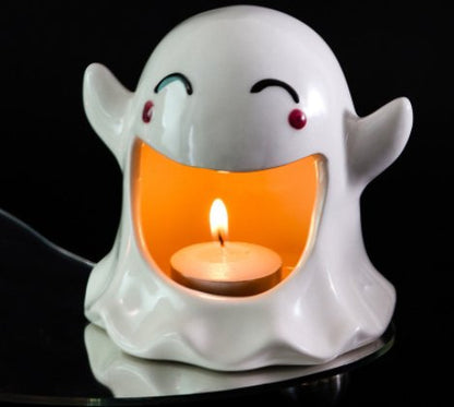 Halloween Cute Ghost Ceramic Candle Holder - patchandbagel