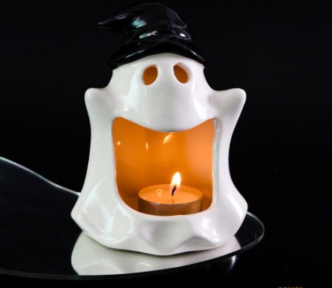 Halloween Cute Ghost Ceramic Candle Holder - patchandbagel