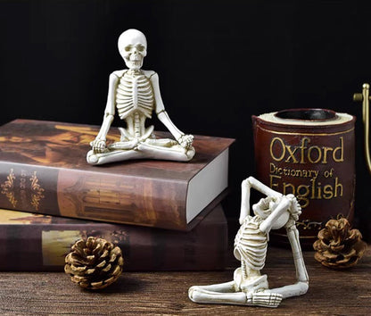 Halloween Skeleton in Yoga Pose Decor - patchandbagel