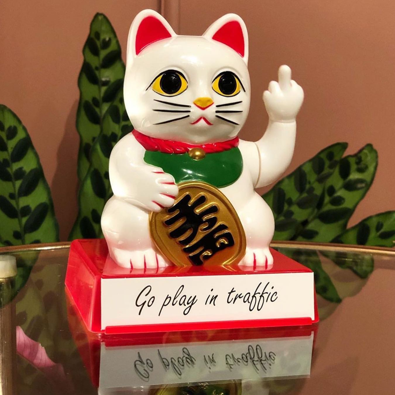 Rude Fortune Cat Figurine – Funny Gift & Decor