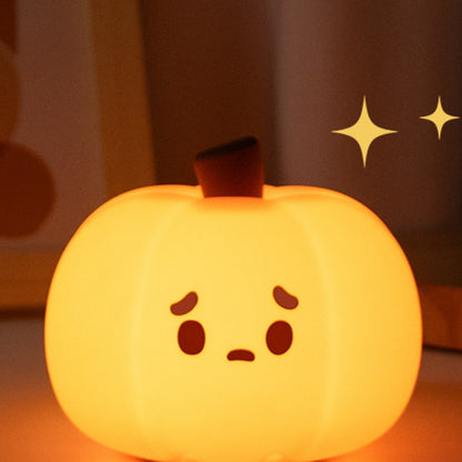Sad Halloween Pumpkin Night Lamp - patchandbagel