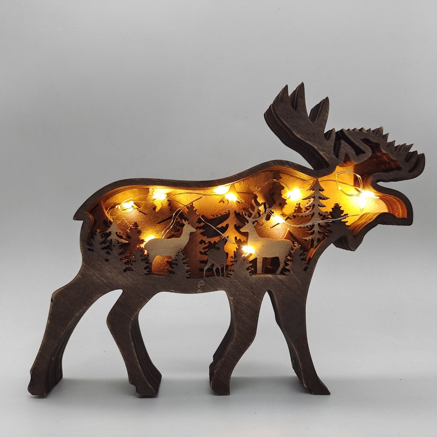 Wooden Animal Carving Ornament and Christmas Decoration - patchandbagel